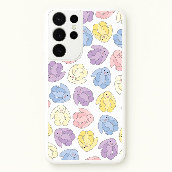 Pastel Bunnies Pattern  - Plushy Phone Case for Galaxy S21 Ultra