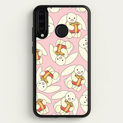 Bunny Present Pattern  - Plushy Phone Case for Huawei P30 Lite