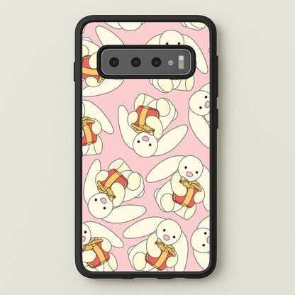 Bunny Present Pattern  - Plushy Phone Case for Galaxy S10 Plus