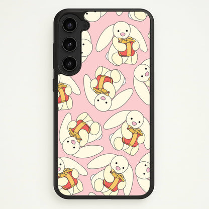Bunny Present Pattern  - Plushy Phone Case for Galaxy S23 Plus