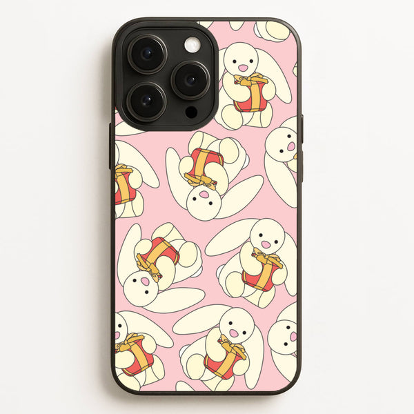 Bunny Present Pattern  - Plushy Phone Case for iPhone 12 Pro Max
