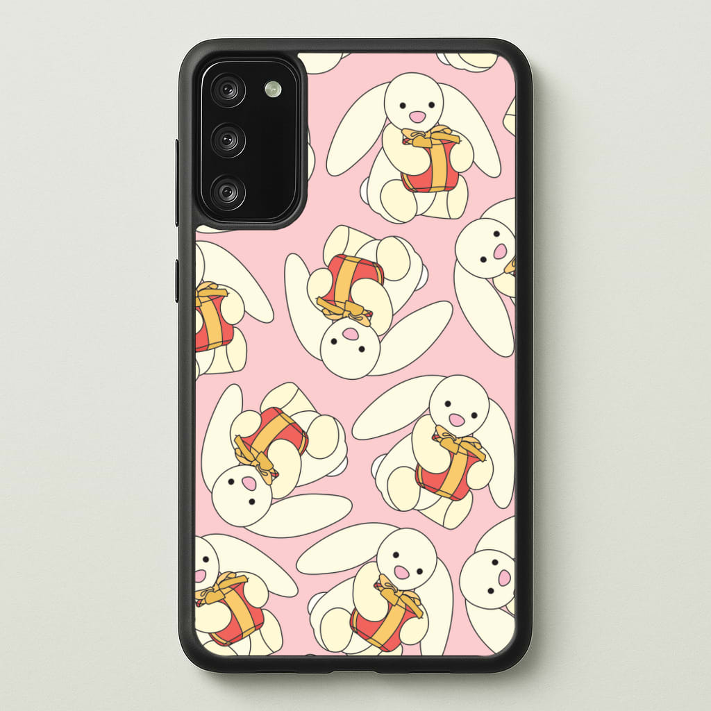 Bunny Present Pattern  - Plushy Phone Case for Galaxy S20FE