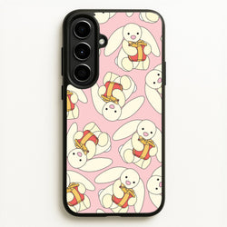 Bunny Present Pattern  - Plushy Phone Case for Galaxy A56