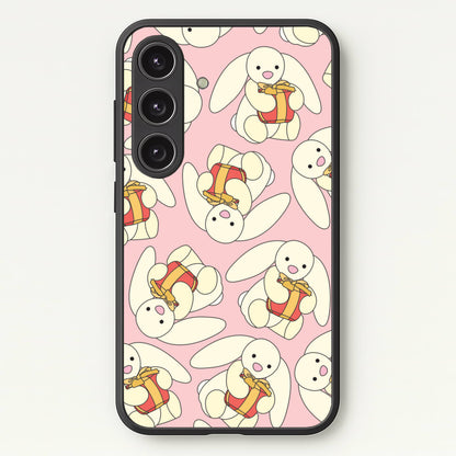 Bunny Present Pattern  - Plushy Phone Case for Galaxy S24