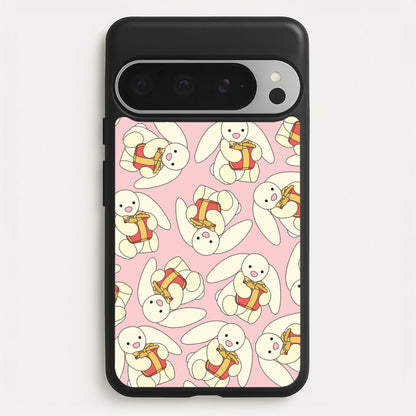 Bunny Present Pattern  - Plushy Phone Case for Google Pixel 9 Pro XL