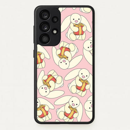 Bunny Present Pattern  - Plushy Phone Case for Galaxy A53