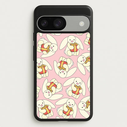 Bunny Present Pattern  - Plushy Phone Case for Google Pixel 9 / 9 Pro