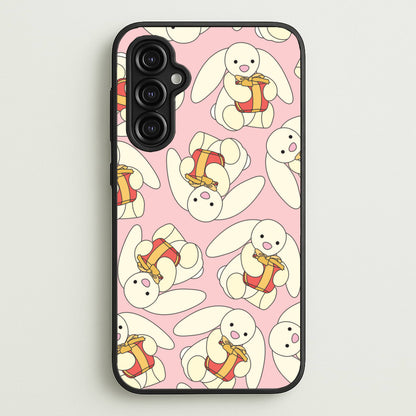 Bunny Present Pattern  - Plushy Phone Case for Galaxy A14