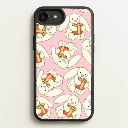 Bunny Present Pattern  - Plushy Phone Case for iPhone 6 Plus / 7 Plus / 8 Plus