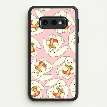 Bunny Present Pattern  - Plushy Phone Case for Galaxy S10e