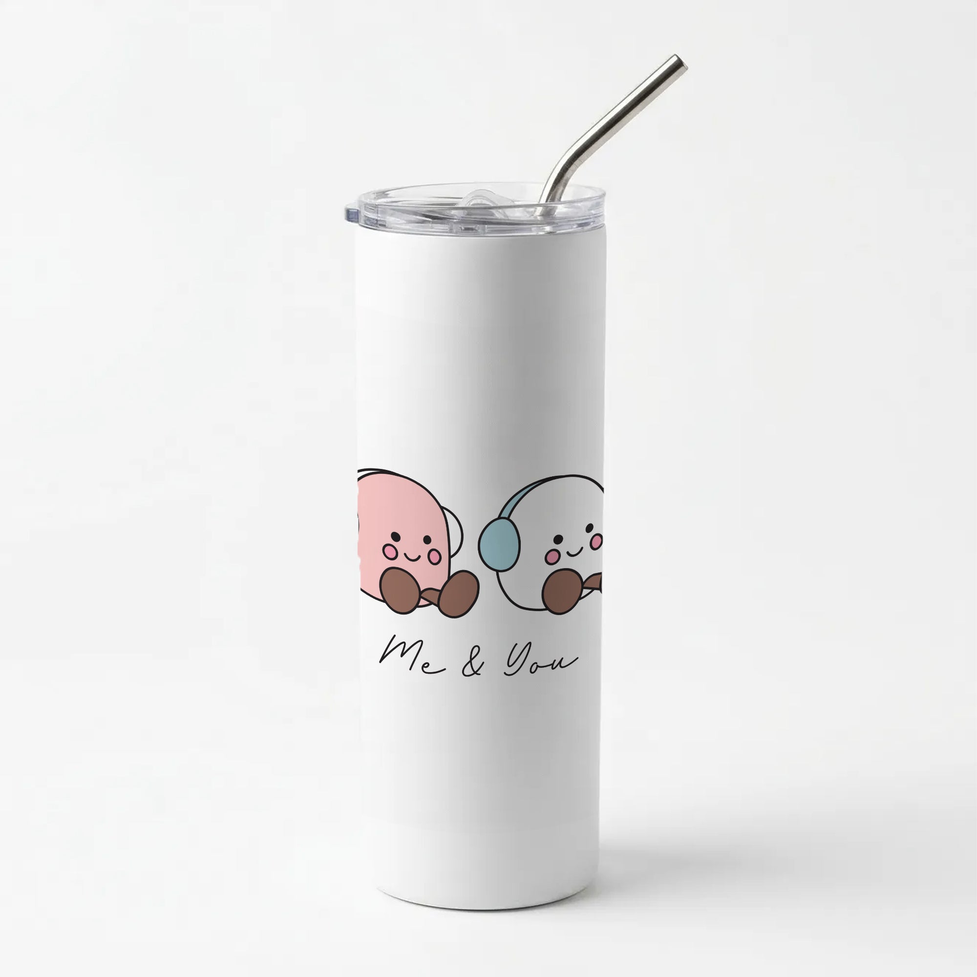 Cute Christmas Marshmellow Plushies Skinny Tumbler