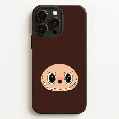 Cute Brown Monster Face  - Plushy Phone Case for iPhone 16 Pro Max