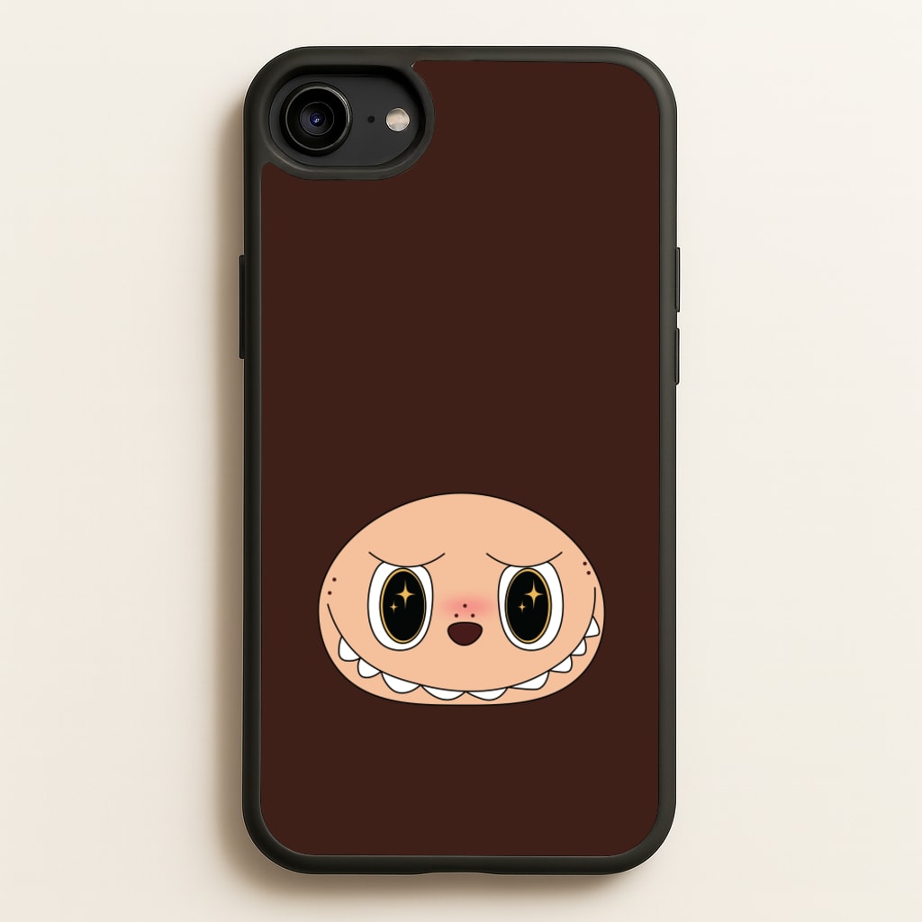 Cute Brown Monster Face  - Plushy Phone Case for iPhone 6 / 7 / 8 / SE