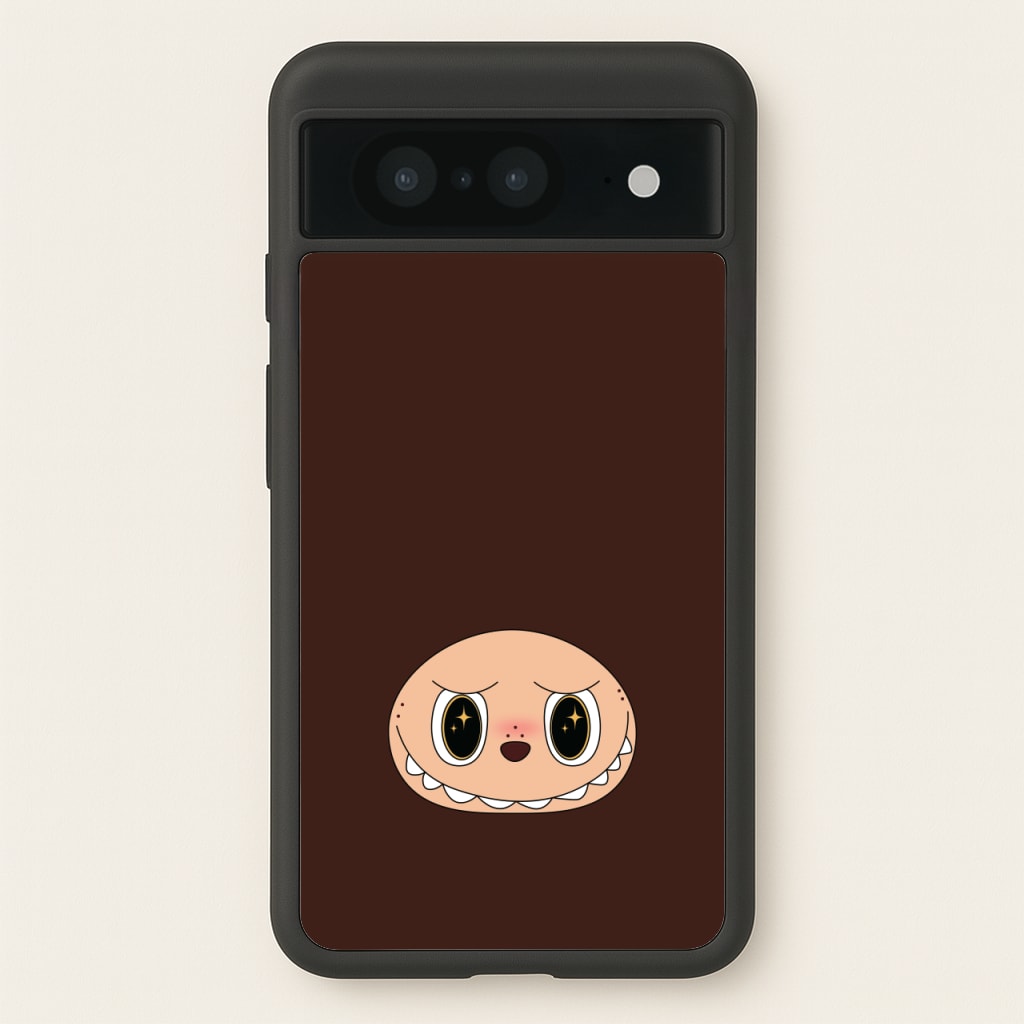 Cute Brown Monster Face  - Plushy Phone Case for Google Pixel 8