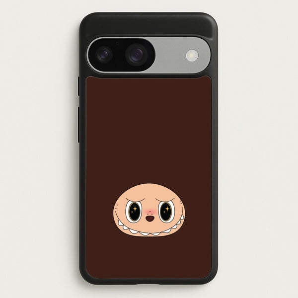 Cute Brown Monster Face  - Plushy Phone Case for Google Pixel 9 / 9 Pro