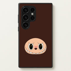 Cute Brown Monster Face  - Plushy Phone Case for Galaxy S24 Ultra