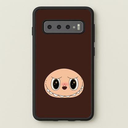 Cute Brown Monster Face  - Plushy Phone Case for Galaxy S10