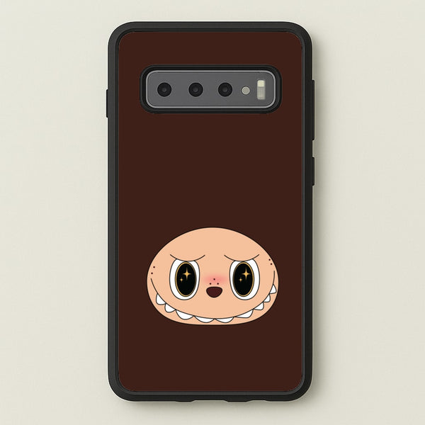 Cute Brown Monster Face  - Plushy Phone Case for Galaxy S10