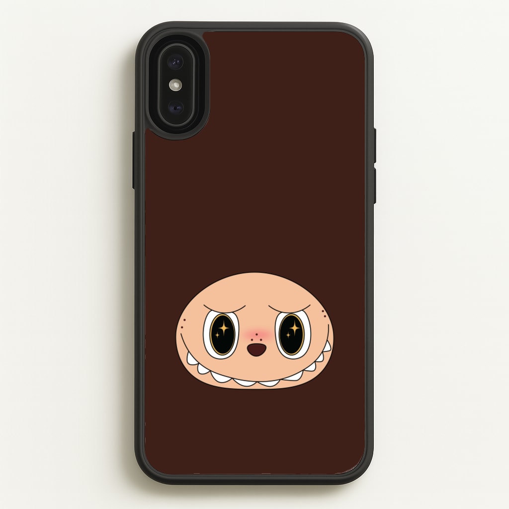 Cute Brown Monster Face  - Plushy Phone Case for iPhone XS Max