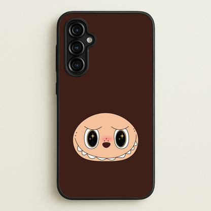 Cute Brown Monster Face  - Plushy Phone Case for Galaxy A54
