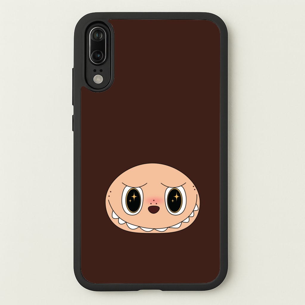 Cute Brown Monster Face  - Plushy Phone Case for Huawei P20