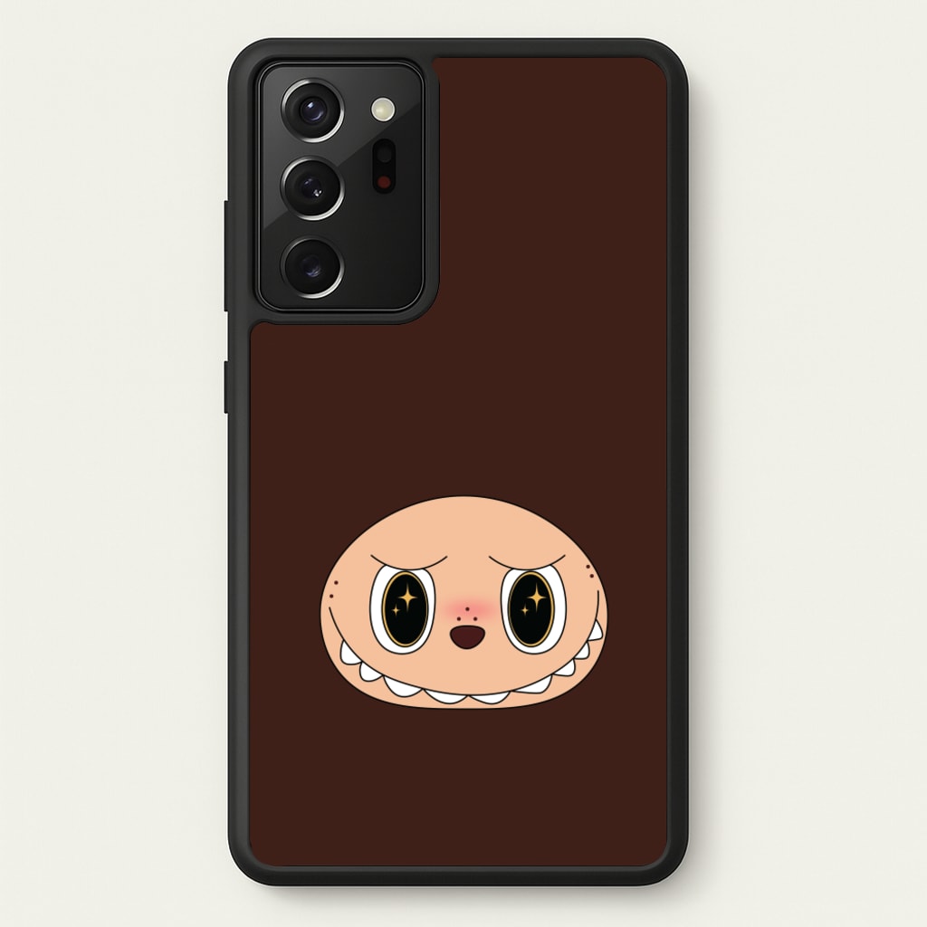 Cute Brown Monster Face  - Plushy Phone Case for Galaxy Note 20 Ultra