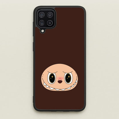 Cute Brown Monster Face  - Plushy Phone Case for Galaxy A12