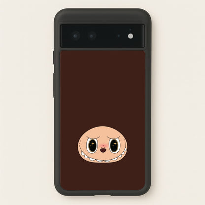Cute Brown Monster Face  - Plushy Phone Case for Google Pixel 6