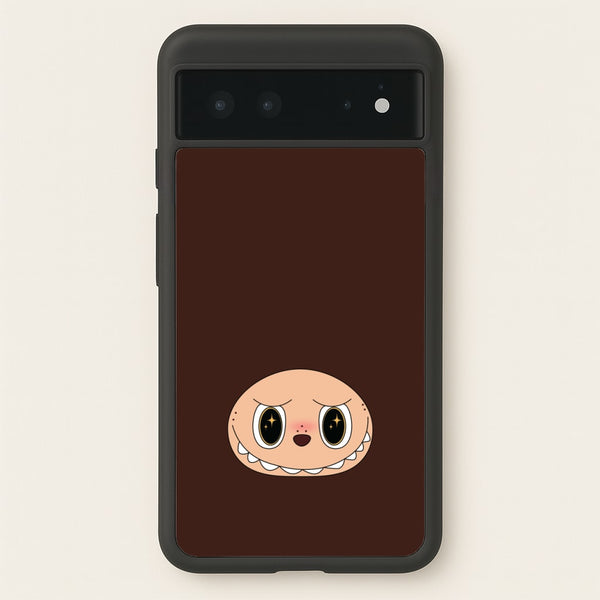 Cute Brown Monster Face  - Plushy Phone Case for Google Pixel 6
