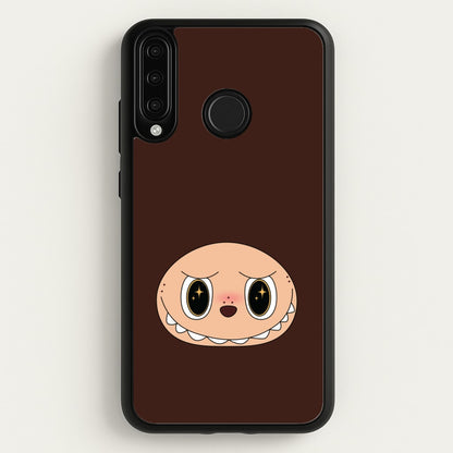 Cute Brown Monster Face  - Plushy Phone Case for Huawei P30 Lite