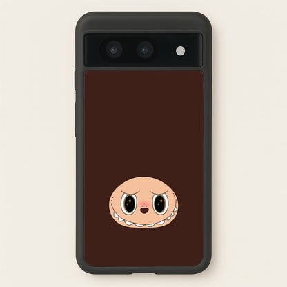 Cute Brown Monster Face  - Plushy Phone Case for Google Pixel 8a
