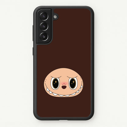 Cute Brown Monster Face  - Plushy Phone Case for Galaxy S22