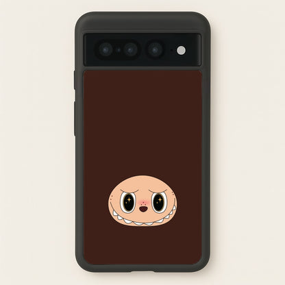 Cute Brown Monster Face  - Plushy Phone Case for Google Pixel 7 Pro