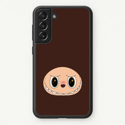 Cute Brown Monster Face  - Plushy Phone Case for Galaxy S21FE