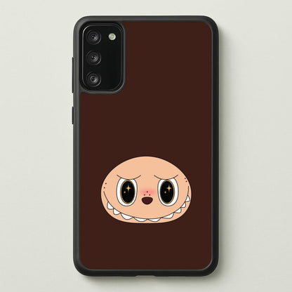 Cute Brown Monster Face  - Plushy Phone Case for Galaxy S20