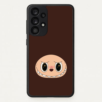 Cute Brown Monster Face  - Plushy Phone Case for Galaxy A53