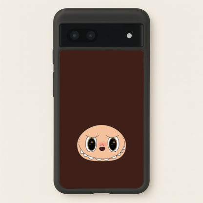 Cute Brown Monster Face  - Plushy Phone Case for Google Pixel 7a