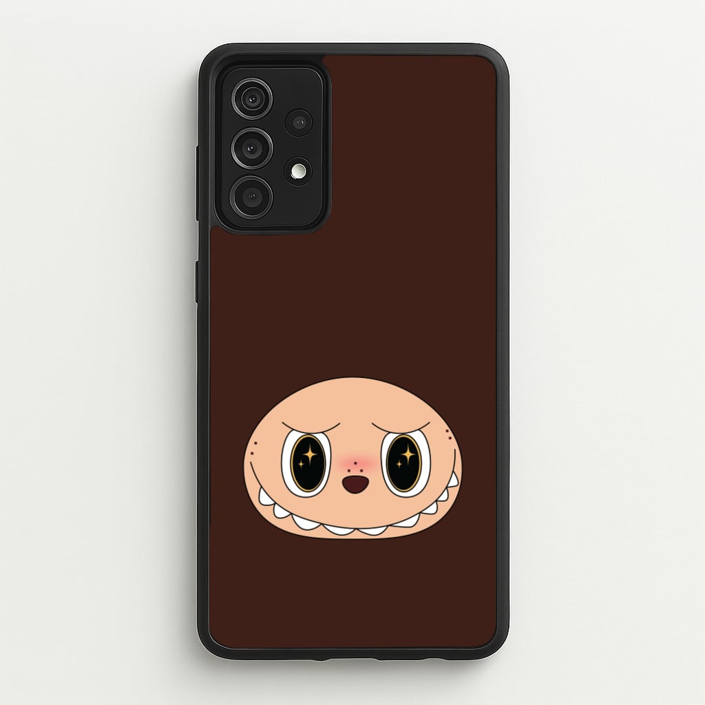 Cute Brown Monster Face  - Plushy Phone Case for Galaxy A52 / A52s