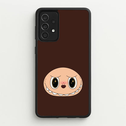 Cute Brown Monster Face  - Plushy Phone Case for Galaxy A52 / A52s