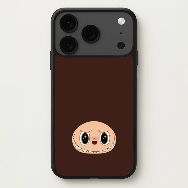 Cute Brown Monster Face Phone Case for iPhone 17 Pro Max