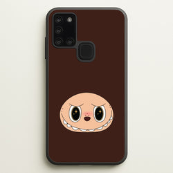 Cute Brown Monster Face  - Plushy Phone Case for Galaxy A21s