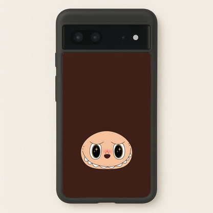 Cute Brown Monster Face  - Plushy Phone Case for Google Pixel 7