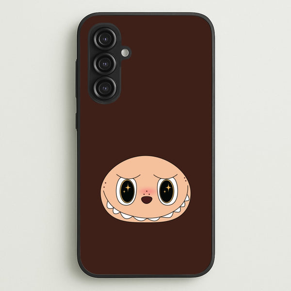 Cute Brown Monster Face  - Plushy Phone Case for Galaxy S23FE