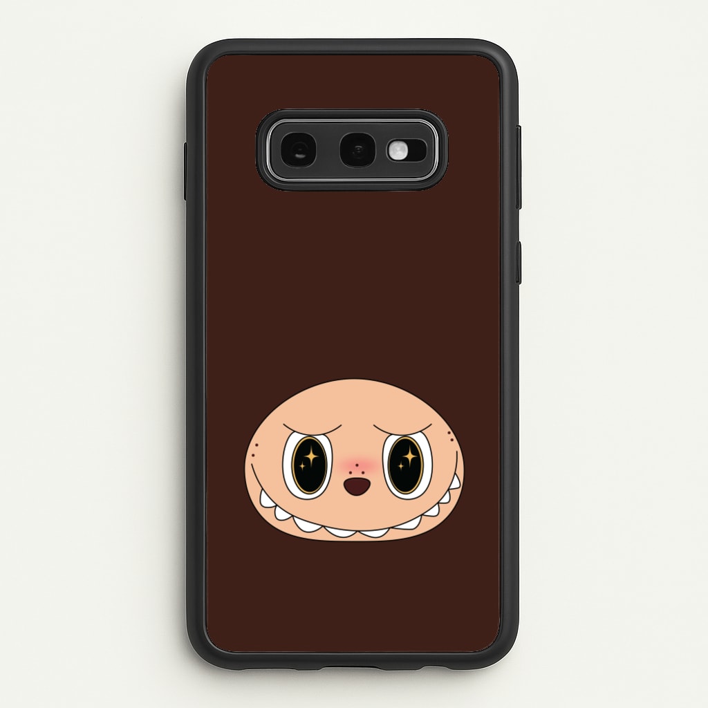 Cute Brown Monster Face  - Plushy Phone Case for Galaxy S10e