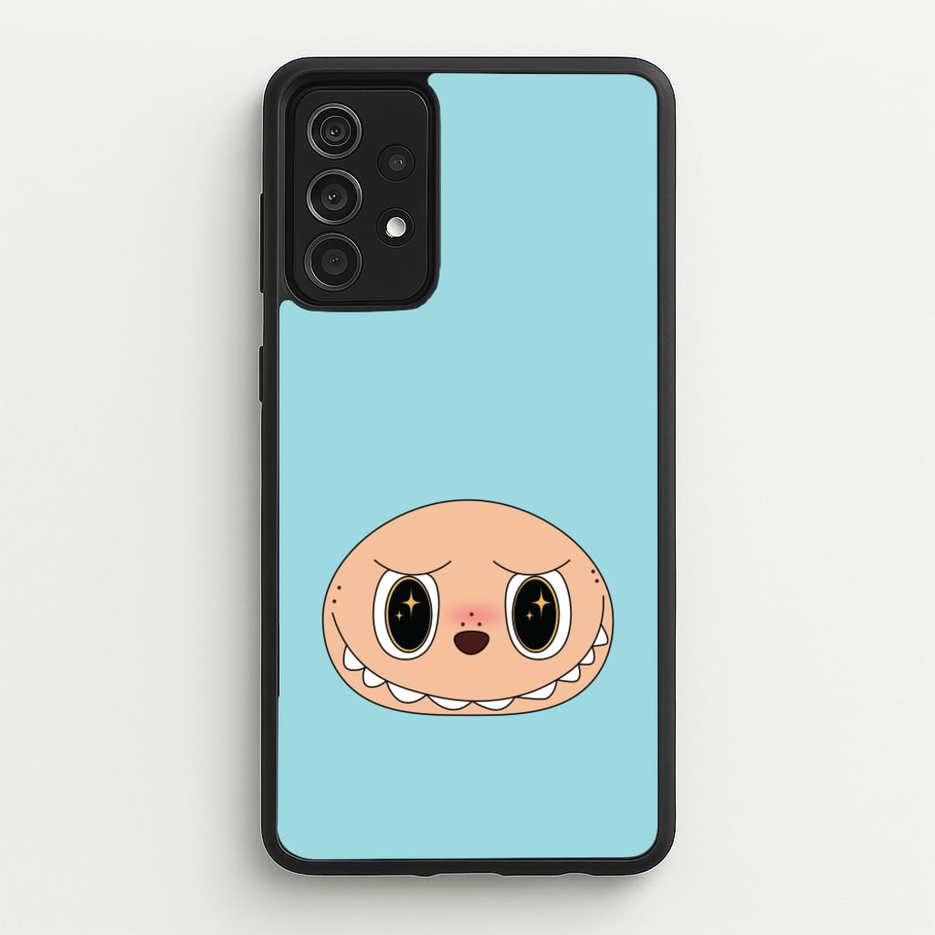 Cute Blue Monster Face  - Plushy Phone Case for Galaxy A52 / A52s