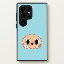Cute Blue Monster Face  - Plushy Phone Case for Galaxy S24 Ultra