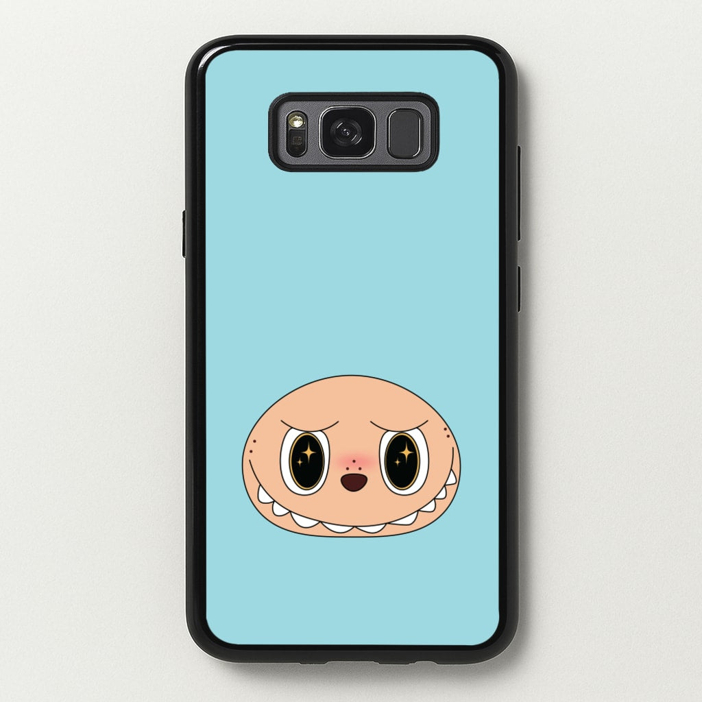 Cute Blue Monster Face  - Plushy Phone Case for Galaxy S8