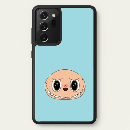 Cute Blue Monster Face  - Plushy Phone Case for Galaxy Note 20 Ultra