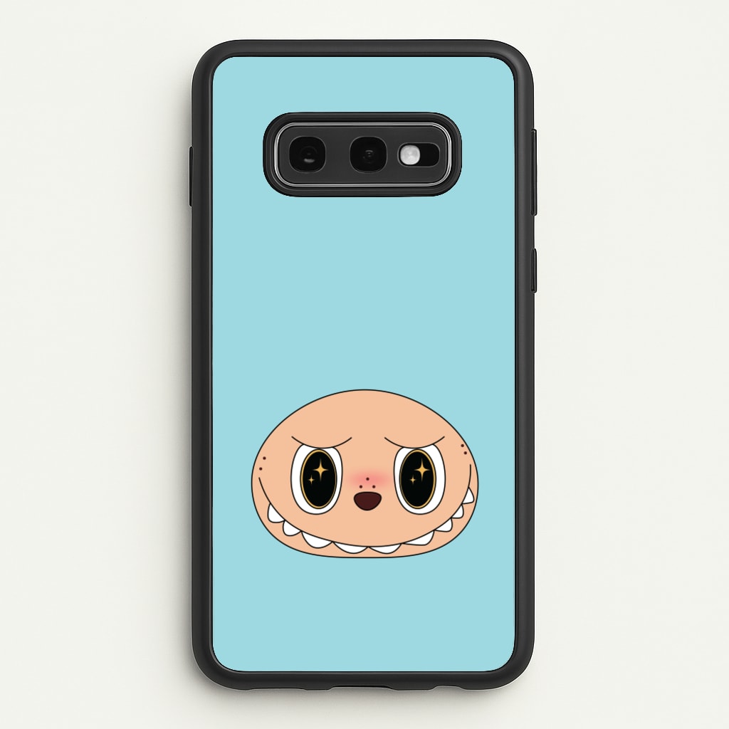 Cute Blue Monster Face  - Plushy Phone Case for Galaxy S10e
