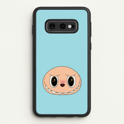 Cute Blue Monster Face  - Plushy Phone Case for Galaxy S10e